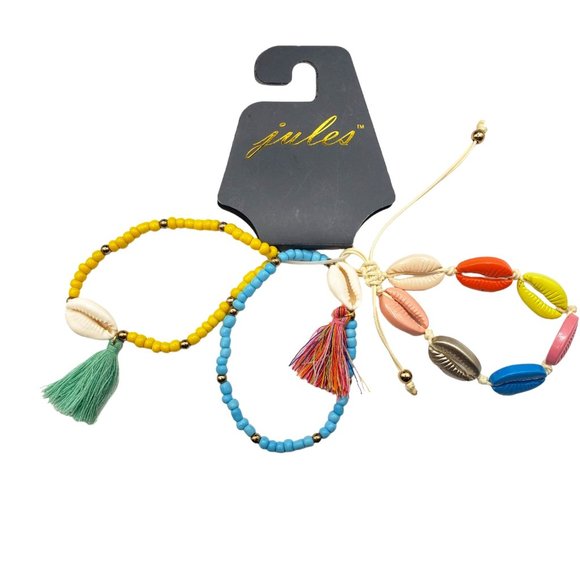 NWT Boho Jules Triple Bracelet Lot with Colorful Features - Picture 2 of 8